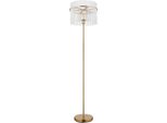 Globo Lighting Stehlampe "Gorley", Gold (Goldfarben Matt), Ø 38Cm H: 152Cm, 1 Stk., Leuchten, Design GlasstäBe, Stehleuchte, Wohnzimmer, Esszimmer, Stehlampe