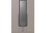 Kleiderschrank Wimex "Marburg ErhäLtlich In Den Breiten 135Cm & 180Cm", Beige (Saharagrau, Abgesetzt Grafit), B:135Cm H:199Cm T:58Cm, Holzwerkstoff, SchräNke, Kleiderschrank, Inkl. Spiegel Und Zwei Schubladen