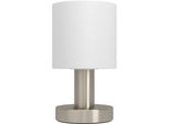 Eglo Tischleuchte "Montetto Tischlampe - Stahl - E14 - 1X40W - IP20", Nickel, Matt, 1, Ø 10Cm H: 18Cm, 1 Stk., Leuchten, Nachttischlampe, Schreibtischleuchte, Leselampe, H18 X Ø10 Cm, Tischleuchte