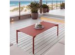 Aluminium-Gartentisch MCW-O11, Outdoor Kaffeetisch Tisch Balkontisch, 105X65Cm ~ Terrakotta