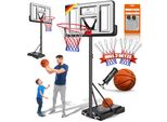 KESSER® Basketballkorb Set höhenverstellbar 160-210cm Mobiler Basketballständer mit Rollen, Backboard, Basketball, Pumpe & 2 Netzen - Indoor & Outdoor Basketballanlage für Kinder & Erwachsene