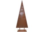 Dekobaum "Weihnachtsbaum, Weihnachtsdeko Aussen", Braun (Rostbraun), B:55Cm H:140Cm T:23Cm, Metall, Hofmann Living And More, Dekofiguren, Aus Metall, Mit Rostiger OberfläChe