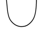 Kette Ohne AnhäNger Amor, Edelstahlfarben, Schwarz, Halsketten, Damen, Edelstahl Leder, L: 50 B: 3Mm, Edelstahl, Leder, B:3Mm