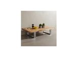 Kadima Design Massiver Akazienholz Couchtisch Mit Baumkanten, Landhausstil, Stabile Metallbeine