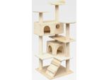 Katzen-Kratzbaum Sisal 125 cm Beige Katzenmöbel für kleine und große Katzen