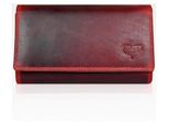 Damen Portemonnaie aus Leder Brieftasche Rot