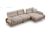 Ecksofa L-Form Beige Stoff Modern Wohnzimmermöbel