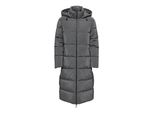 Steppmantel Only "Onlella Water Rep. Puffer Coat Otw", Damen, Gr. S, Grau (Magnet), Web, Obermaterial: 100% Polyester, Unifarben, Regular Fit Knielang, MäNtel Steppmantel