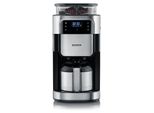 Severin Filterkaffeemaschine mit Edelstahl-Mahlwerk & Thermokanne, einstellbarer Mahlgrad, 1000 W, bis 8 Tassen (1 L), Schwarz, KA 4814 Kaffeemaschine Filterkaffee Kaffeezubereiter Filterkaffeemaschine Kaffeemaschine Mit Thermoskanne
