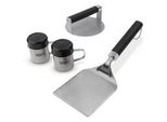 Smashed Burger Set, FüR Plancha, 4-Teilig , Presse Edelstahl/Schwarz