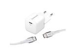 Power Adapter W30C Gan + C315C USB-C Kabel, LadegeräT Weiß, 30 Watt