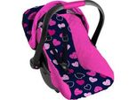 Puppenautositz Herz mit Sicherheitsgurt für Puppen bis ca. 46 cm, Puppenzubehör