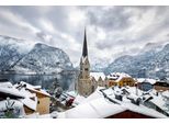Fototapete Papermoon "Dorf Im Schnee", Bunt, B:4,5M L:2,8M, Vlies, Tapeten