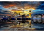 Fototapete Papermoon "London Bei Nacht", Bunt, B:4,5M L:2,8M, Vlies, Tapeten