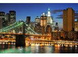 Fototapete Papermoon "Brooklyn BRIDGE-NEW York City Manhattan Times Square", Bunt, B:4,5M L:2,8M, Vlies, Tapeten