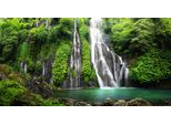 Fototapete Papermoon "Lagune Im Urwald Mit Wasserfall", Bunt, B:3,5M L:2,6M, Vlies, Tapeten
