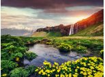 Fototapete Papermoon "Seljalandfoss Waterfall Iceland", Bunt, B:5M L:2,8M, Vlies, Tapeten