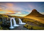 Fototapete Papermoon "WASSERFALL-NATUR Landschaft Berge Gebirge See Alpen Xxl", Bunt, B:4,5M L:2,8M, Vlies, Tapeten