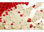 Fototapete Papermoon "Muster Mit Rosen", Bunt, B:3,5M L:2,6M, Vlies, Tapeten
