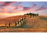 Fototapete Papermoon "TOSKANA-NATUR Landschaft BÄUme Berge Gebirge Wolken Xxl", Bunt, B:3,5M L:2,6M, Vlies, Tapeten