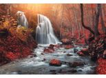 Fototapete Papermoon "Wasserfall Im Wald", Bunt, B:4,5M L:2,8M, Vlies, Tapeten