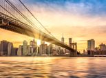 Fototapete Papermoon "Brooklyn Bridge Sunset", Bunt, B:5M L:2,8M, Vlies, Tapeten