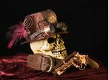 Fototapete Papermoon "Steampunk Totenkopf", Bunt, B:5M L:2,8M, Vlies, Tapeten