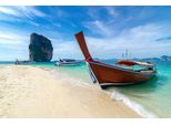 Fototapete Papermoon "Boot Am Strand", Bunt, B:4,5M L:2,8M, Vlies, Tapeten