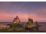 Fototapete Papermoon "Insel Mit Haus", Bunt, B:4,5M L:2,8M, Vlies, Tapeten