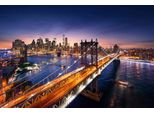 Fototapete Papermoon "New York BrüCke Bei Nacht", Bunt, B:4M L:2,6M, Vlies, Tapeten