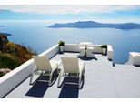 Fototapete Papermoon "Sea View Terrace In Santorini", Bunt, B:5M L:2,8M, Vlies, Tapeten