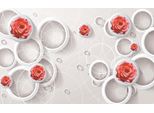 Fototapete Papermoon "Muster Mit Rosen", Bunt, B:3,5M L:2,6M, Vlies, Tapeten