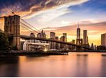 Fototapete Papermoon "Bridge Brooklyn At Sunset", Bunt, B:3,5M L:2,6M, Vlies, Tapeten