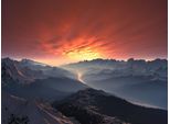 Fototapete Papermoon "ALPEN-SEE Im Gebirge", Bunt, B:4,5M L:2,8M, Vlies, Tapeten
