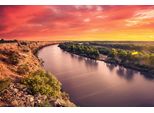 Fototapete Papermoon "Fluss Durch Landschaft", Bunt, B:3,5M L:2,6M, Vlies, Tapeten