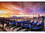 Fototapete Papermoon "Venedig Boote", Bunt, B:5M L:2,8M, Vlies, Tapeten