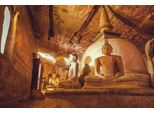 Fototapete Papermoon "Buddah Figuren", Bunt, B:3,5M L:2,6M, Vlies, Tapeten