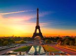 Fototapete Papermoon "Paris Eiffel Tower", Bunt, B:5M L:2,8M, Vlies, Tapeten