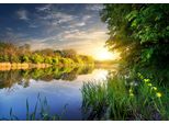 Fototapete Papermoon "River At The Sunset", Bunt, B:5M L:2,8M, Vlies, Tapeten