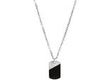 Kette Mit AnhäNger Firetti "Schmuck Geschenk Halskette Dog Tag", Schwarz (Edelstahlfarben, Schwarz), Halsketten, Herren, Edelstahl, L: 55 B: 3Mm, B:3Mm