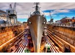 Fototapete Papermoon "Schiff Im Hafen", Bunt, B:4,5M L:2,8M, Vlies, Tapeten