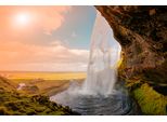 Fototapete Papermoon "Amazing Waterfall Iceland", Bunt, B:5M L:2,8M, Vlies, Tapeten