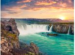 Fototapete Papermoon "Godafoss Waterfall Iceland", Bunt, B:5M L:2,8M, Vlies, Tapeten