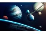Fototapete Papermoon "Planeten Saturn Erde Mond Weltall Space", Bunt, B:4M L:2,6M, Vlies, Tapeten