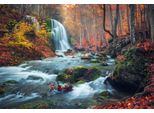 Fototapete Papermoon "Wasserfall Im Wald", Bunt, B:5M L:2,8M, Vlies, Tapeten
