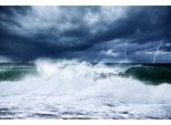 Fototapete Papermoon "Wellen Mit Gewitter", Bunt, B:4,5M L:2,8M, Vlies, Tapeten