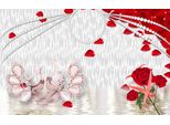 Fototapete Papermoon "Muster Mit Rosen", Bunt, B:3,5M L:2,6M, Vlies, Tapeten