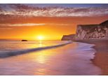 Fototapete Papermoon "Strand Sonnenuntergang", Bunt, B:5M L:2,8M, Vlies, Tapeten