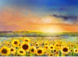 Fototapete Papermoon "Painting Sunflowers", Bunt, B:4M L:2,6M, Vlies, Tapeten