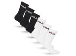 Tennissocken Fila "Unisex Crew Tennis Full Terry Socks", Damen, Gr. 39-42, 501, Schwarz, Weiß, Baumwollmischung, Elastisch, Socken Tennissocken, Sportsocken, Flache Zehennaht